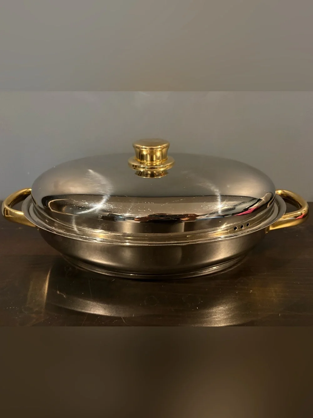 Command Performance Gold Cuisine Cookware Oval Roaster 18/10 Stainless Steel 12”